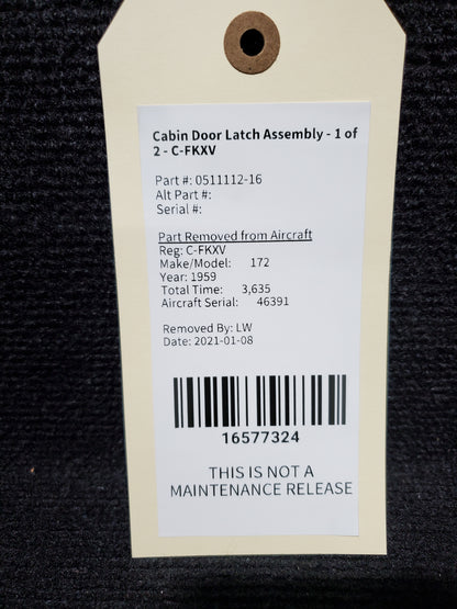 Cabin Door Latch Assembly - 1 of 2 - C-FKXV