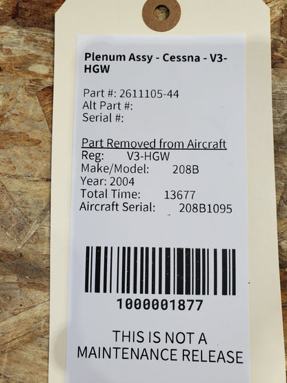 Plenum Assy - Cessna - V3-HGW