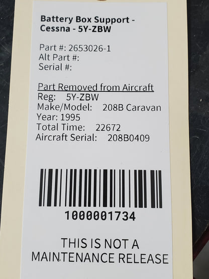 Battery Box Support - Cessna - 5Y-ZBW