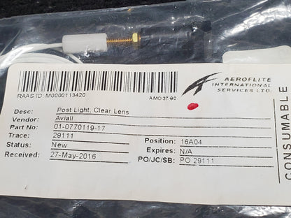 Post Light Assy (Qnty 6) - Clear Lens - Whelen - MISC