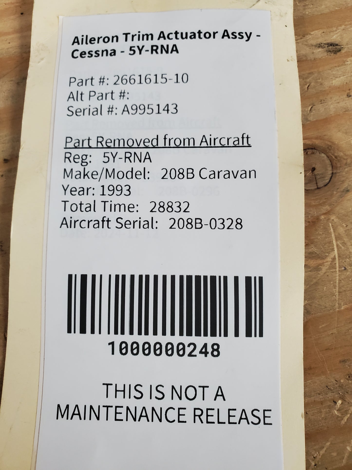 Aileron Trim Actuator Assy - Cessna - 5Y-RNA