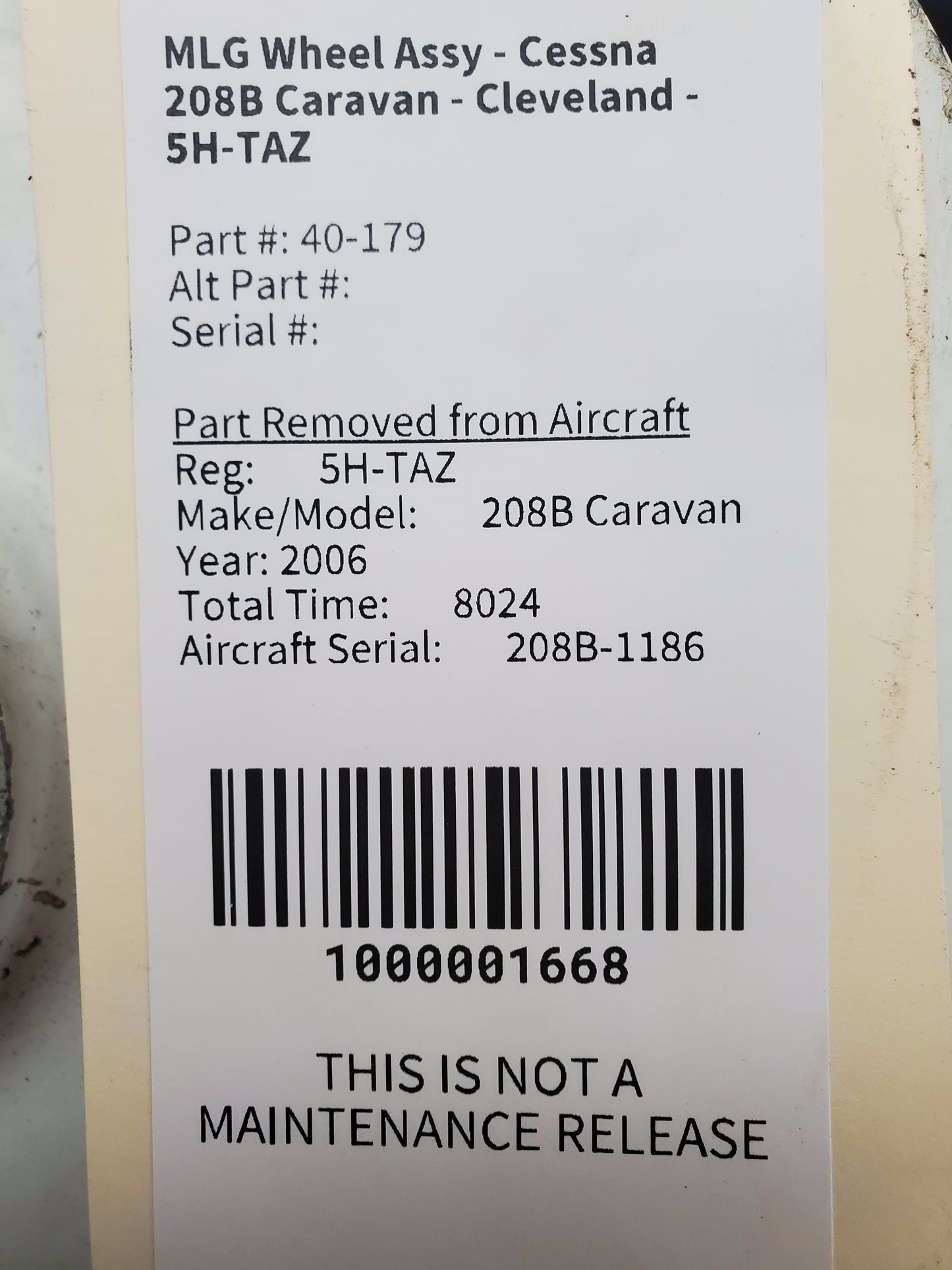 MLG Wheel Assy - Cessna 208B Caravan - Cleveland - 5H-TAZ