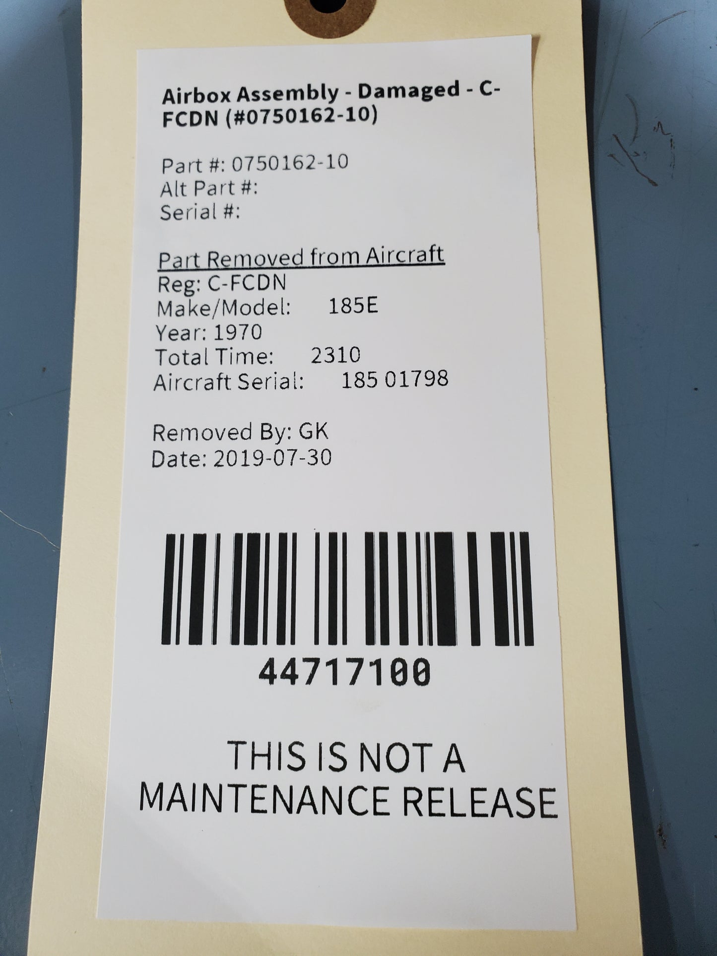 Airbox Assembly - Damaged - C-FCDN