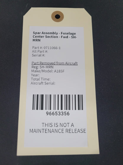 Spar Assembly - Fuselage Center Section - Fwd - 5H-MRN