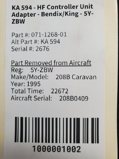 KA 594 - HF Controller Unit Adapter - Bendix/King - 5Y-ZBW