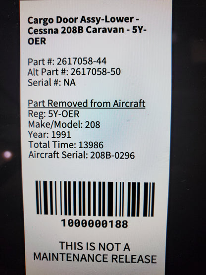 Cargo Door Assy - Lower - Cessna 208B Caravan - 5Y-OER