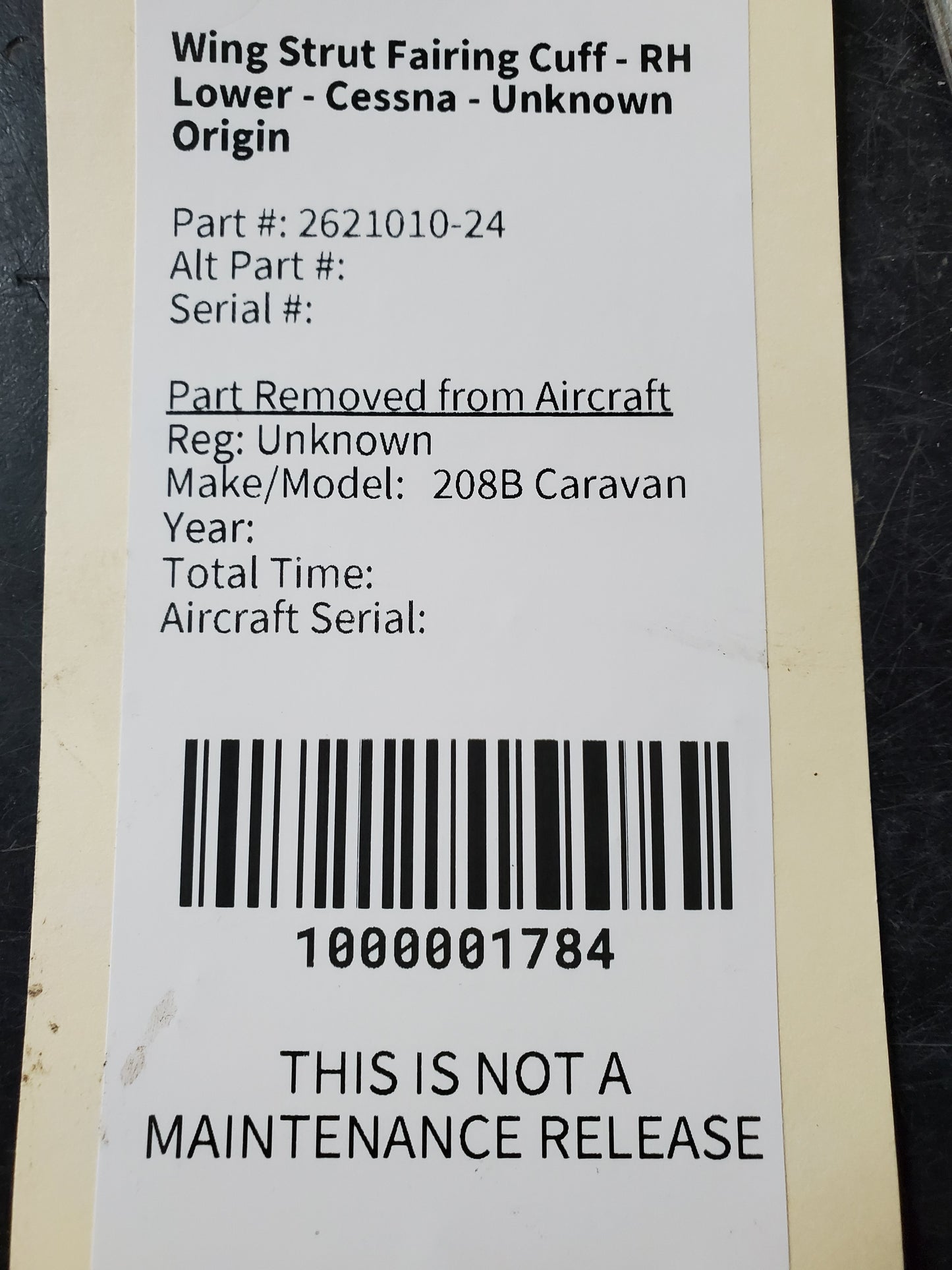 Wing Strut Fairing Cuff - RH Lower - Cessna - Unknown Origin