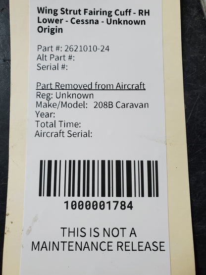 Wing Strut Fairing Cuff - RH Lower - Cessna - Unknown Origin