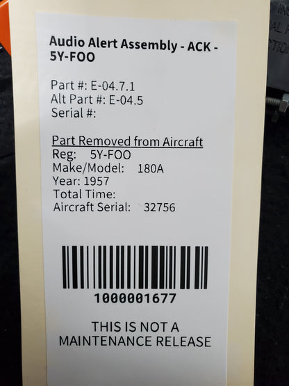 Audio Alert Assembly - ACK - 5Y-FOO