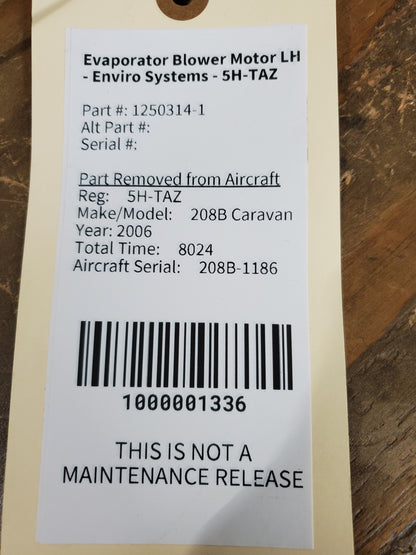 Evaporator Blower Motor LH - Enviro Systems - 5H-TAZ