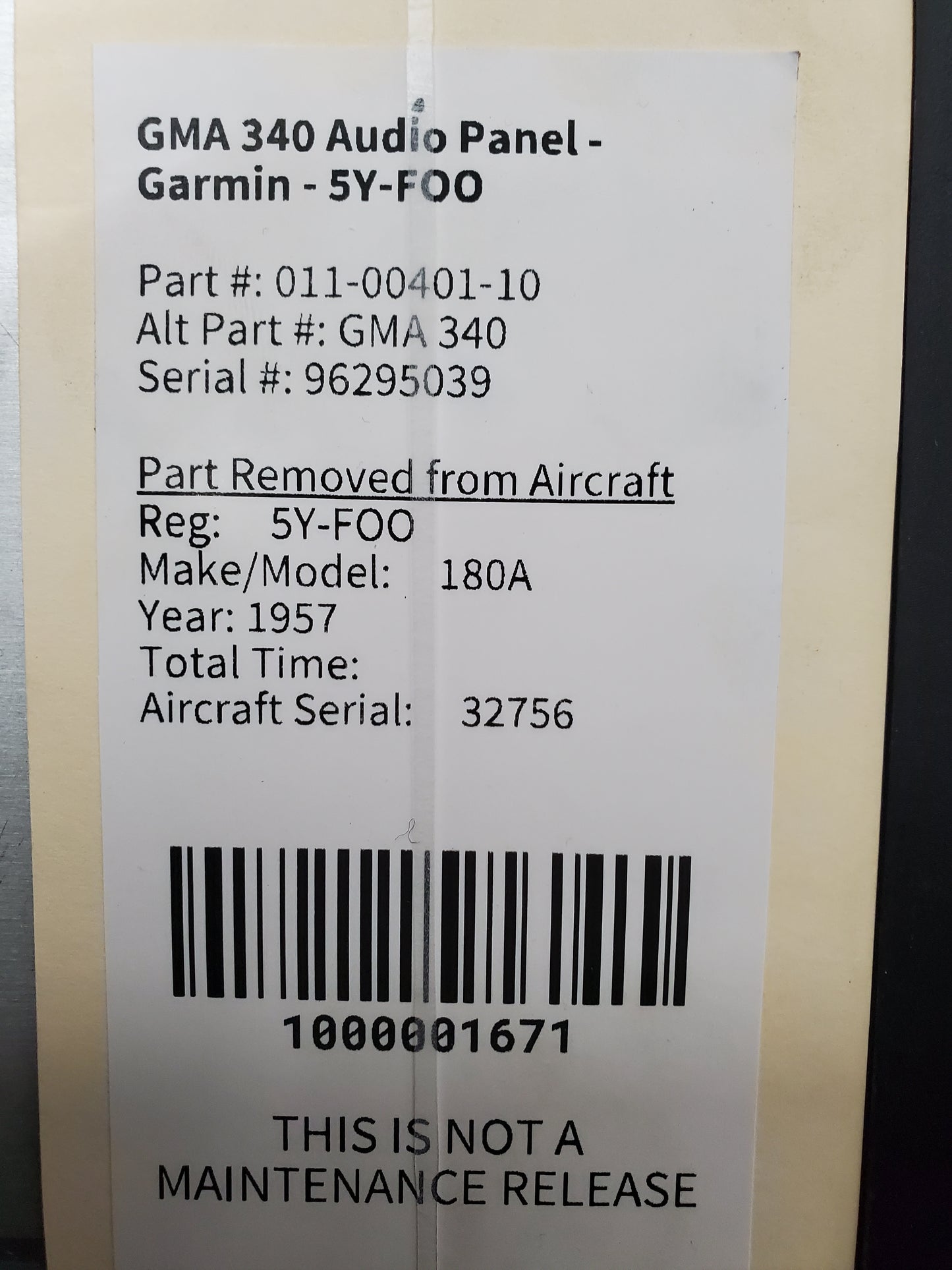 GMA 340 Audio Panel - Garmin - 5Y-FOO