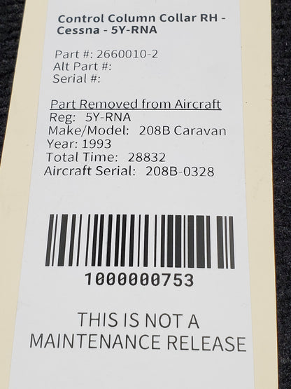 Control Column Collar RH - Cessna - 5Y-RNA
