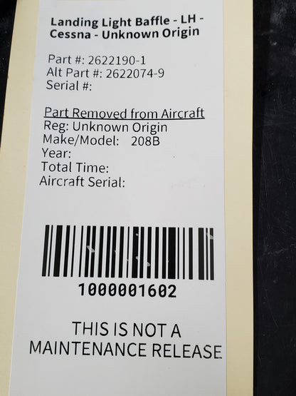 Landing Light Baffle - LH - Cessna - Unknown Origin