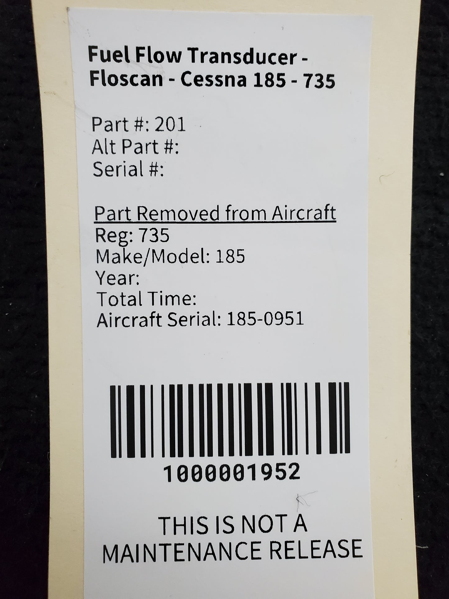 Fuel Flow Transducer - Floscan - Cessna 185 - 735