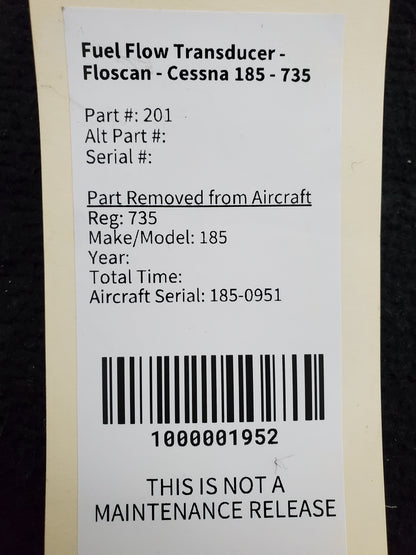 Fuel Flow Transducer - Floscan - Cessna 185 - 735