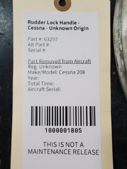 Rudder Lock Handle - Cessna - Unknown Origin