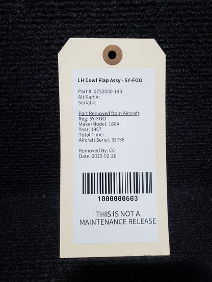LH Cowl Flap Assy - 5Y-FOO