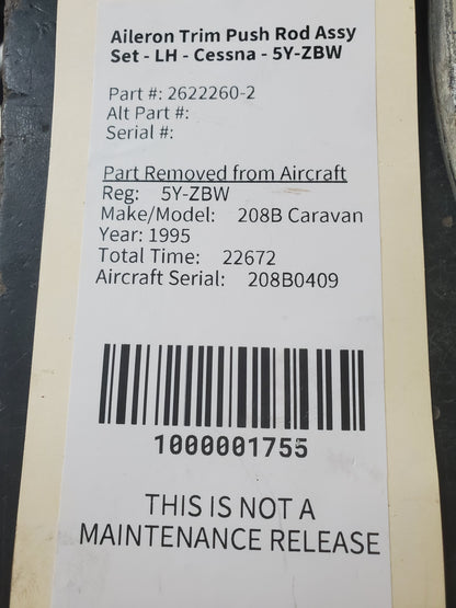 Aileron Trim Push Rod Assy Set - LH - Cessna - 5Y-ZBW