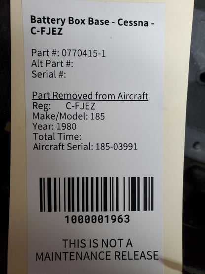 Battery Box Base - Cessna - C-FJEZ