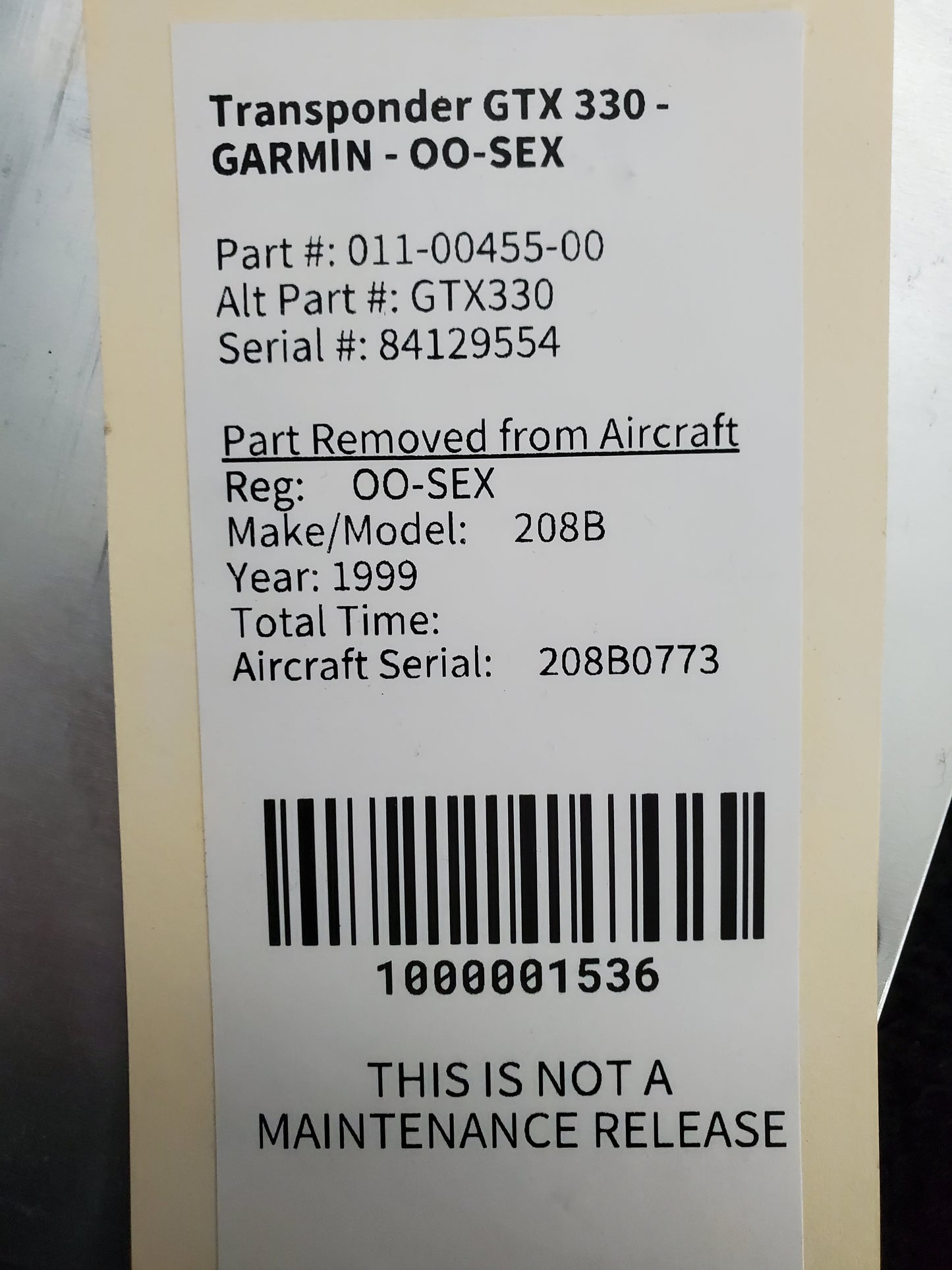 Transponder GTX 330 - GARMIN - OO-SEX