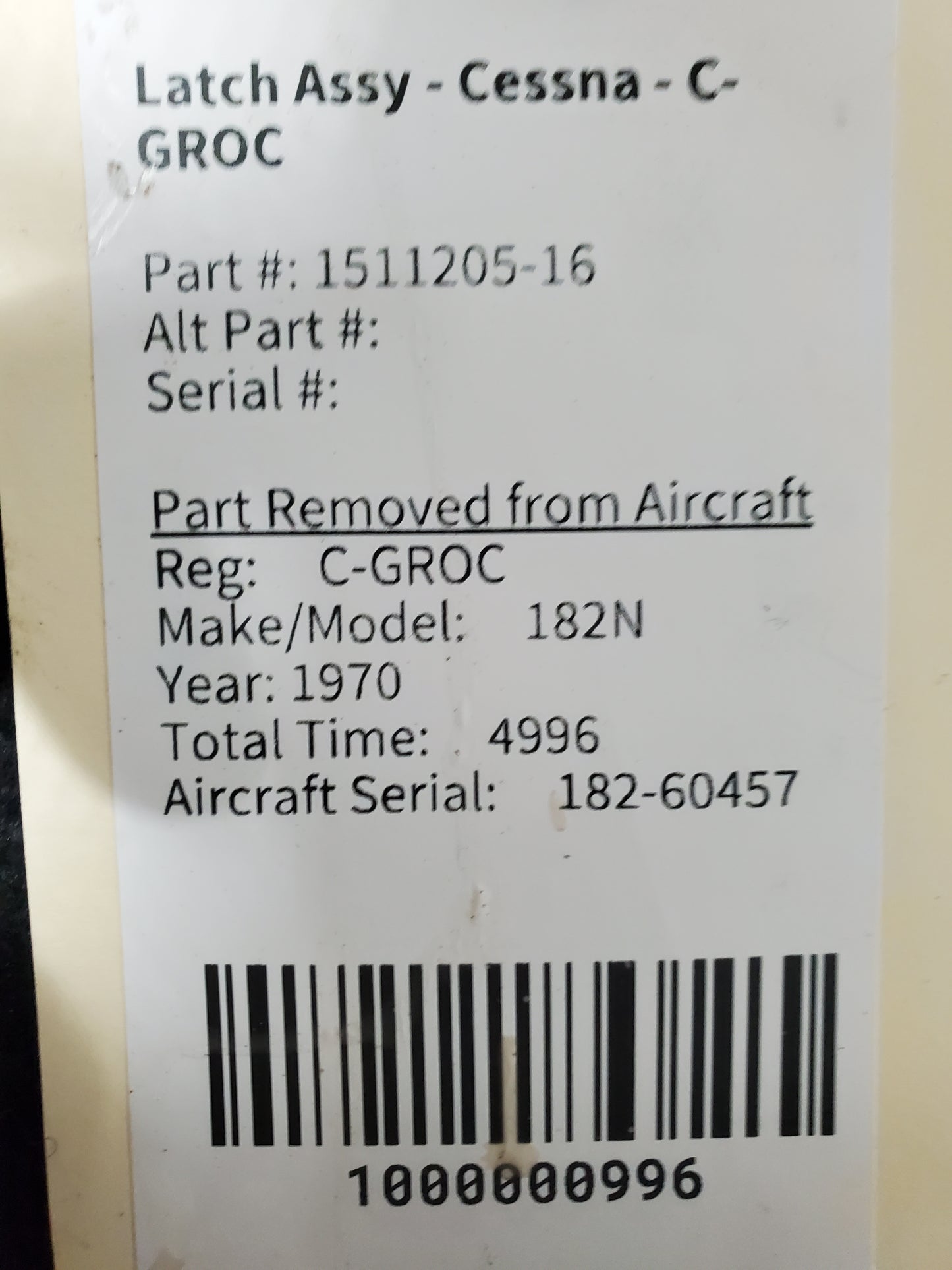 Latch Assy - LH - Cessna - C-GROC