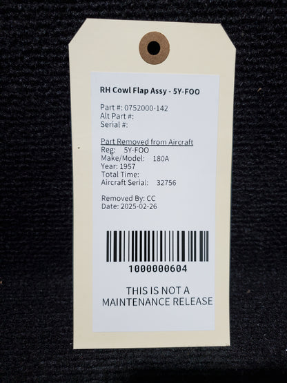 RH Cowl Flap Assy - 5Y-FOO