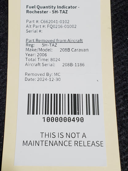 Fuel Quantity Indicator - Rochester - 5H-TAZ