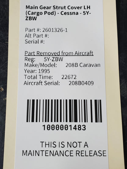 Main Gear Strut Cover LH (Cargo Pod) - Cessna - 5Y-ZBW