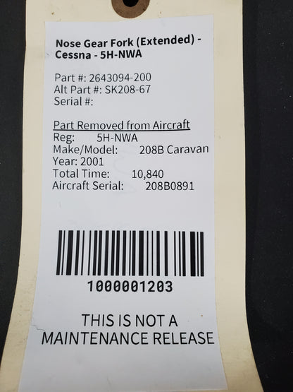 Nose Gear Fork (TALL) - Cessna - 5H-TAZ
