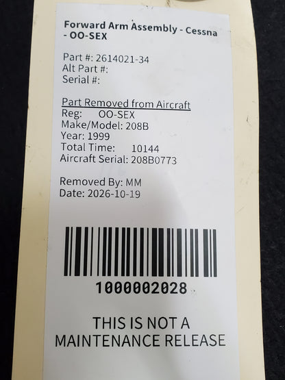 Forward Arm Assembly - Cessna - OO-SEX