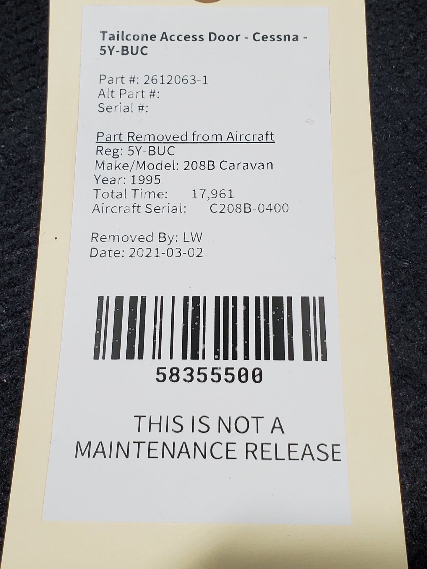 Tailcone Access Door - Cessna - 5Y-BUC