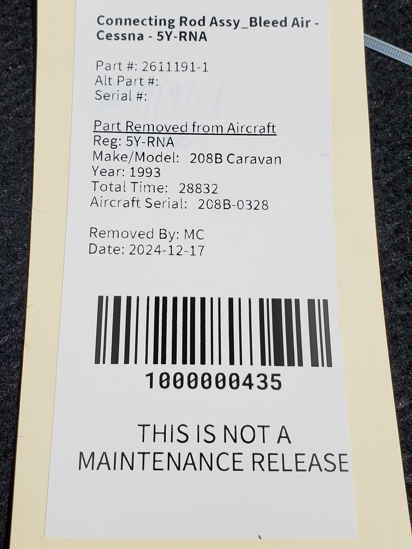Connecting Rod Assy_Bleed Air - Cessna - 5Y-RNA
