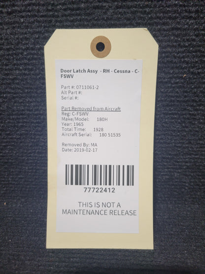 Door Latch Assy  - RH - Cessna - C-FSWV