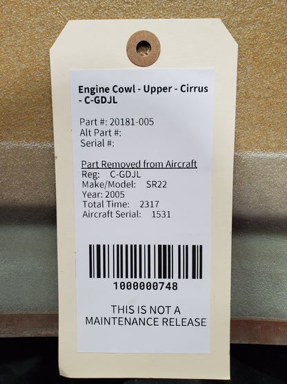 Engine Cowl - Upper - Cirrus - C-GDJL