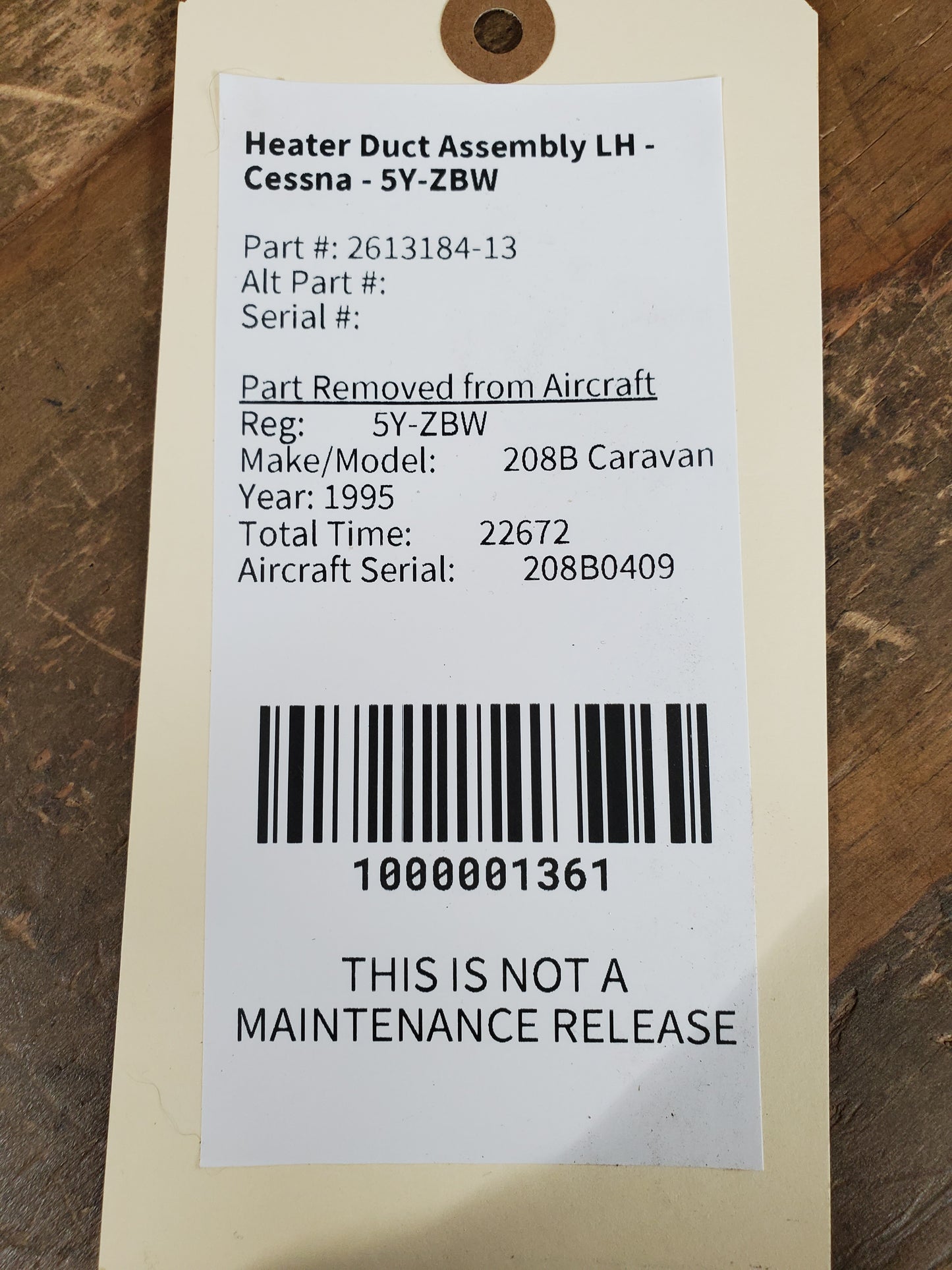 Heater Duct Assembly LH - Cessna - 5Y-ZBW