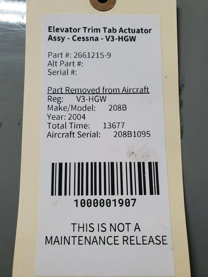 Elevator Trim Tab Actuator Assy - Cessna - V3-HGW