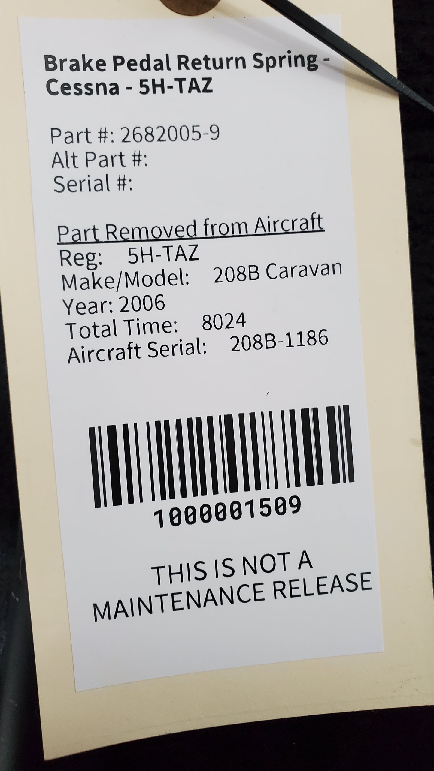 Brake Pedal Return Spring - Cessna - 5H-TAZ