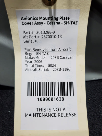 Avionics Mounting Plate Cover Assy - Cessna - 5H-TAZ