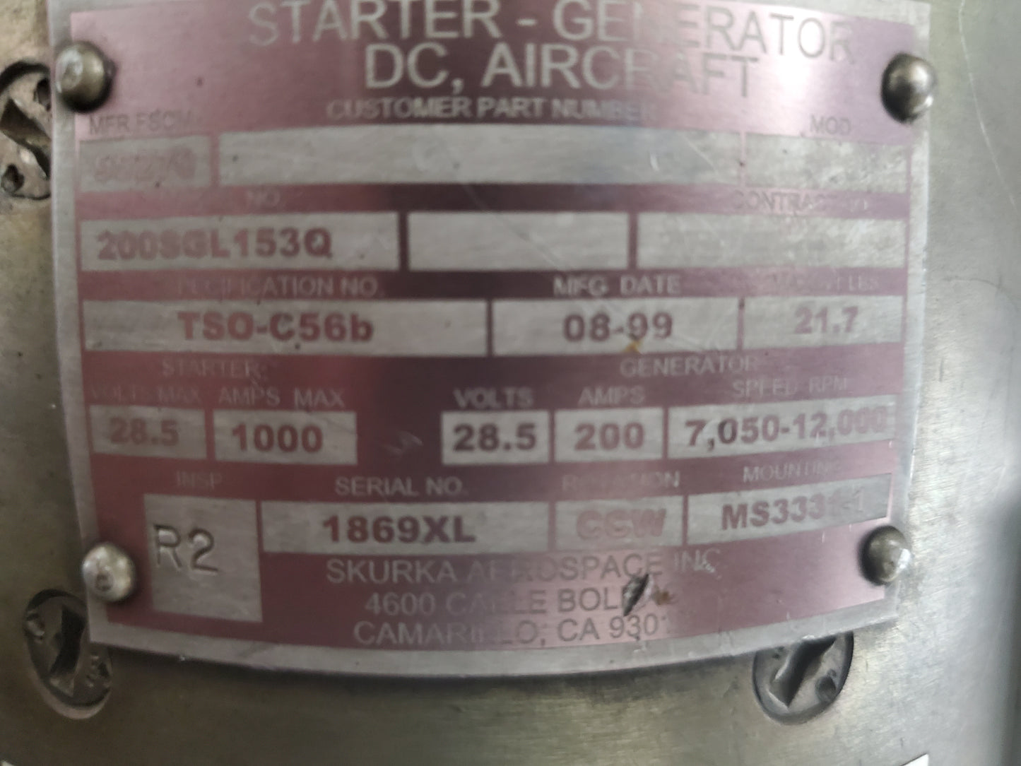 Starter Generator - Cessna - 5Y-ZBW