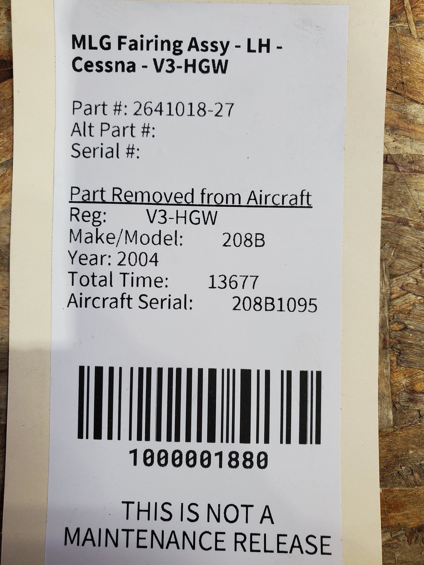 MLG Fairing Assy - LH - Cessna - V3-HGW