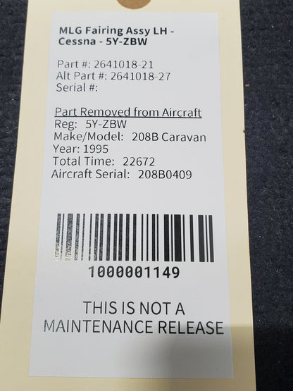 MLG Fairing Assy LH - Cessna - 5Y-ZBW