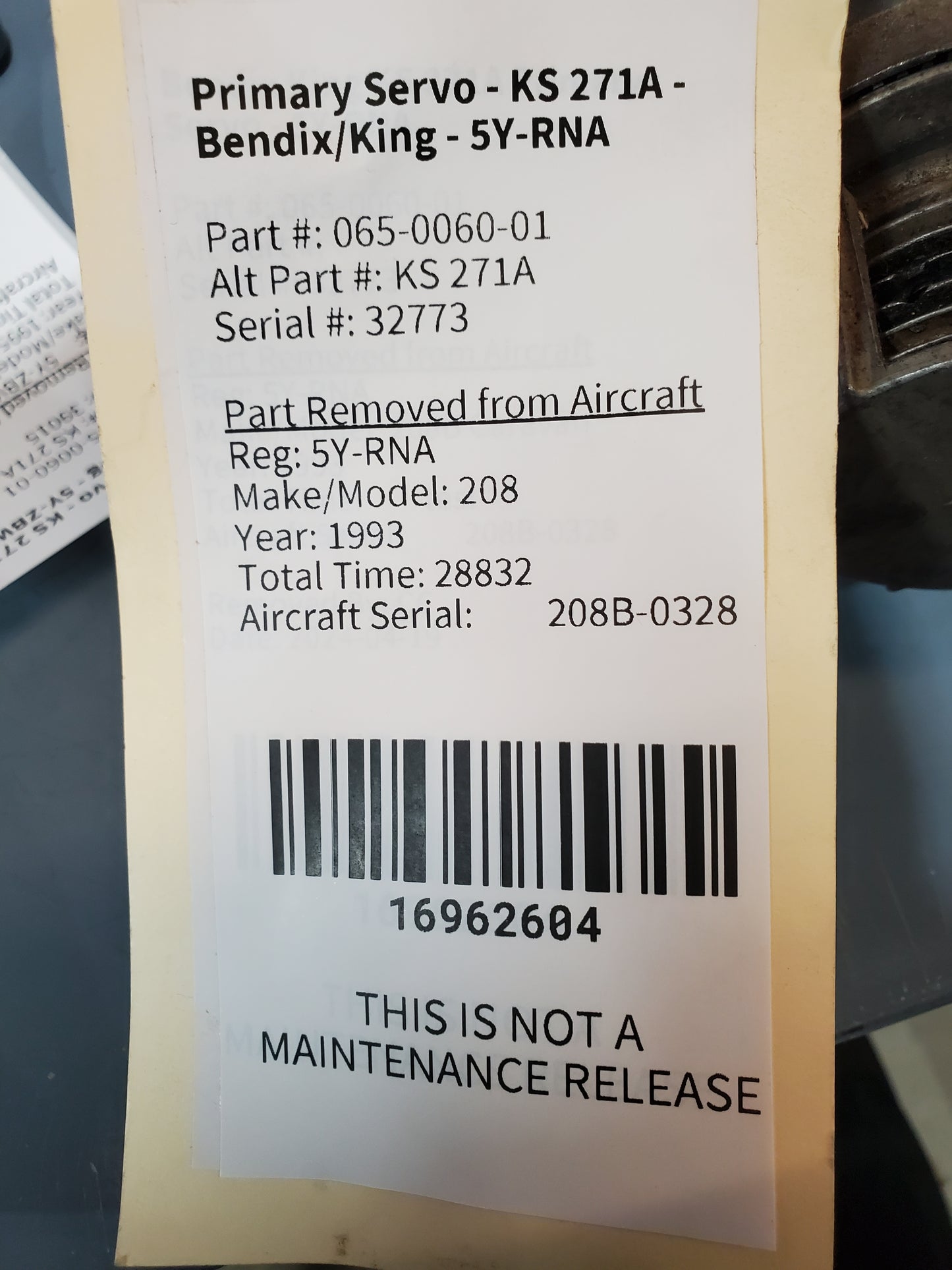 Primary Servo - KS 271A - Bendix/King - 5Y-RNA