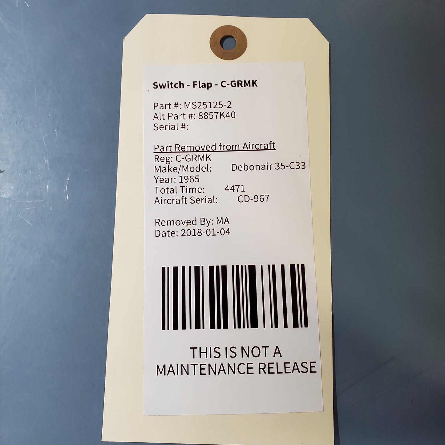 Switch - Flap - C-GRMK