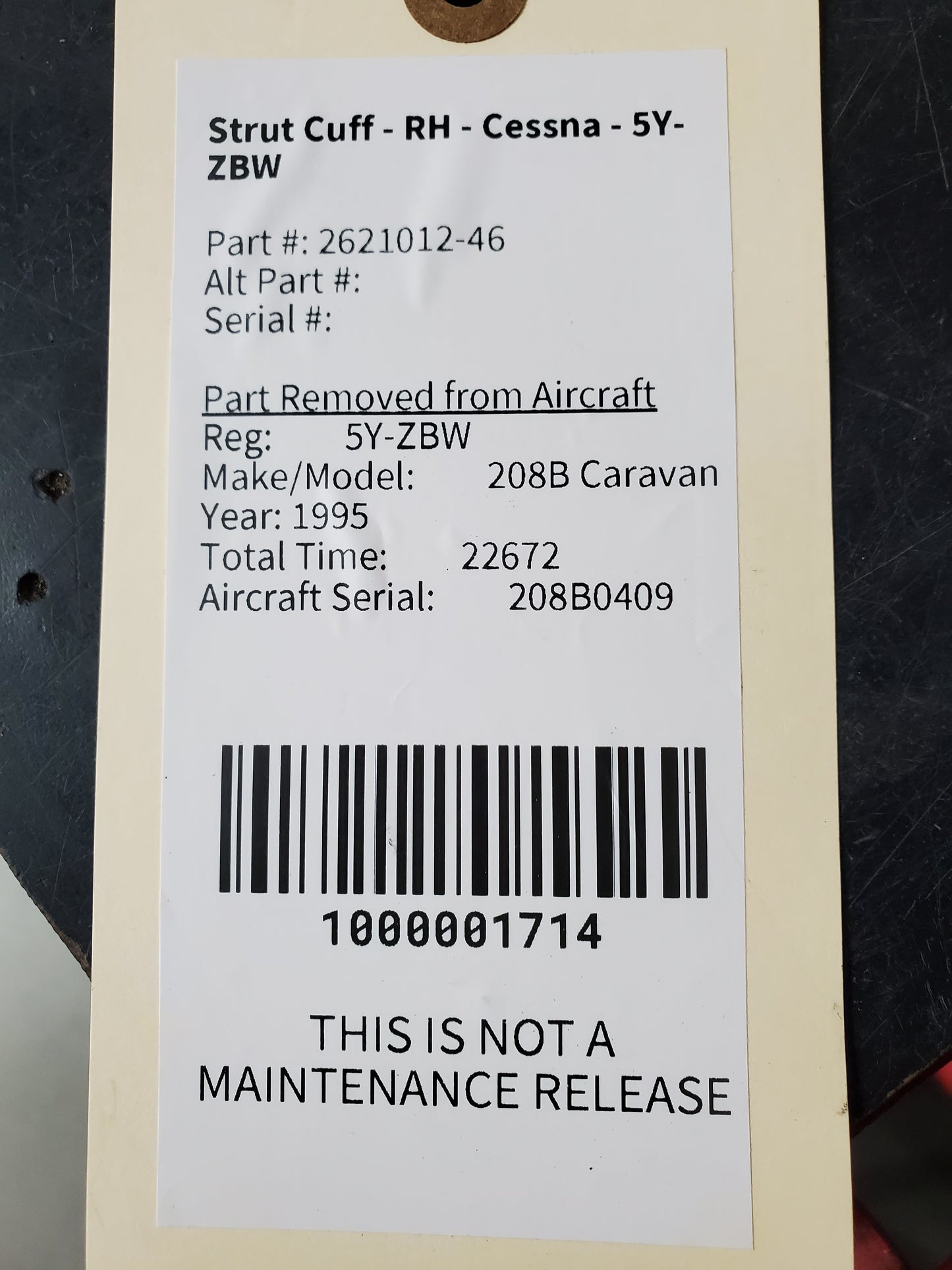 Strut Cuff - RH - Cessna - 5Y-ZBW
