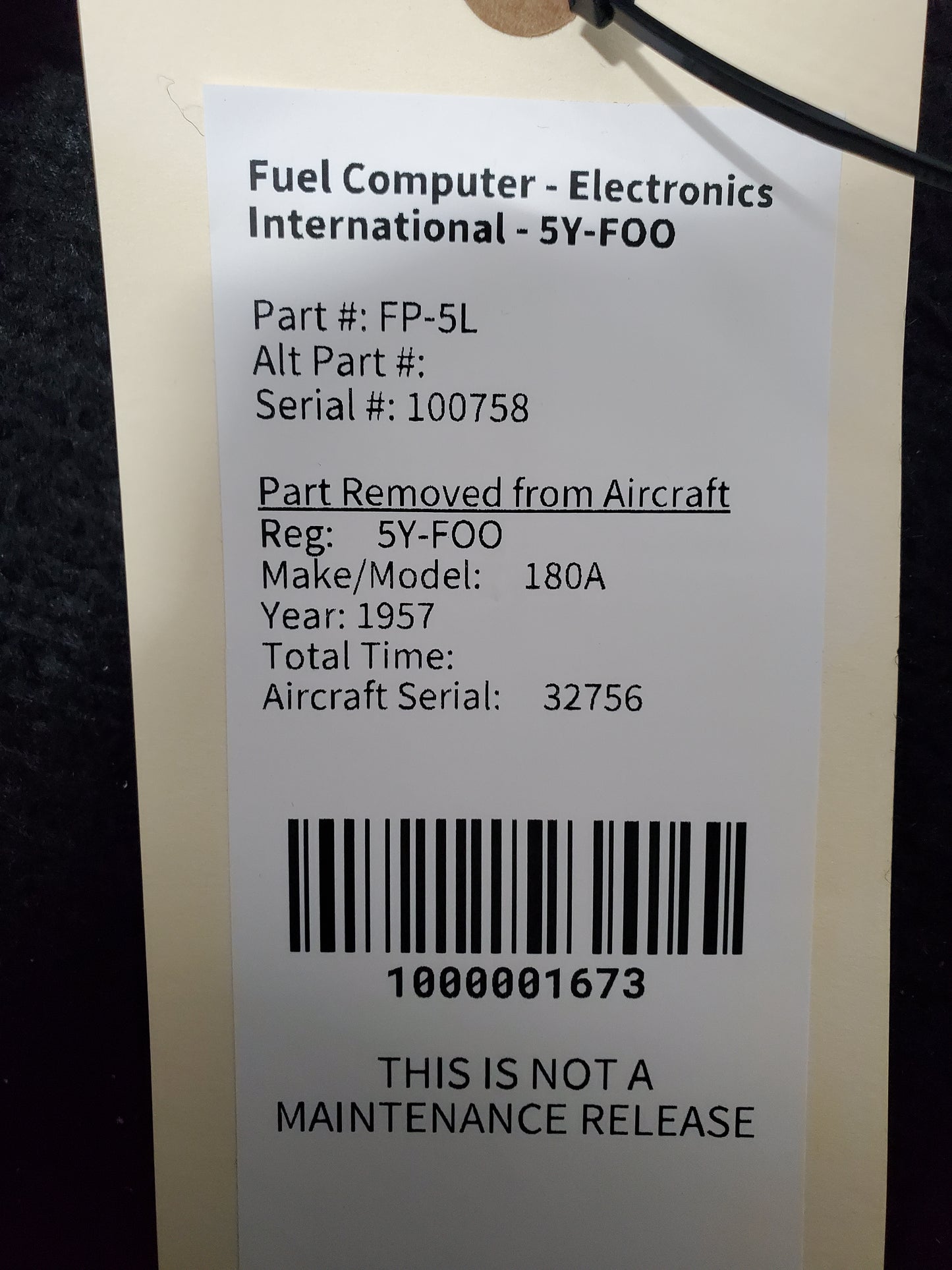 Fuel Computer - Electronics International - 5Y-FOO