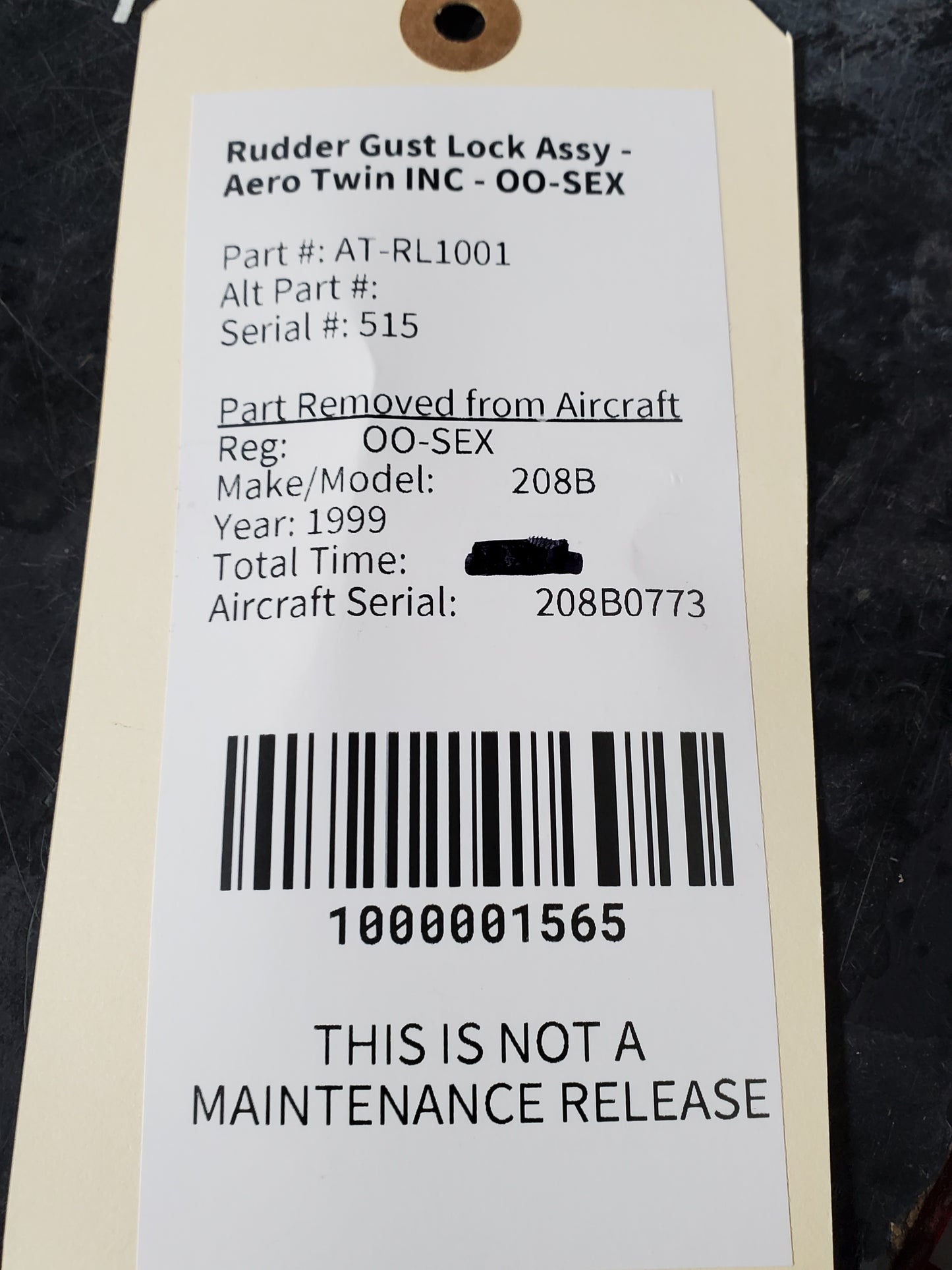 Rudder Gust Lock Assy - Aero Twin INC - OO-SEX