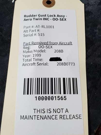 Rudder Gust Lock Assy - Aero Twin INC - OO-SEX