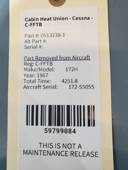 Cabin Heat Union - Cessna - C-FFTB