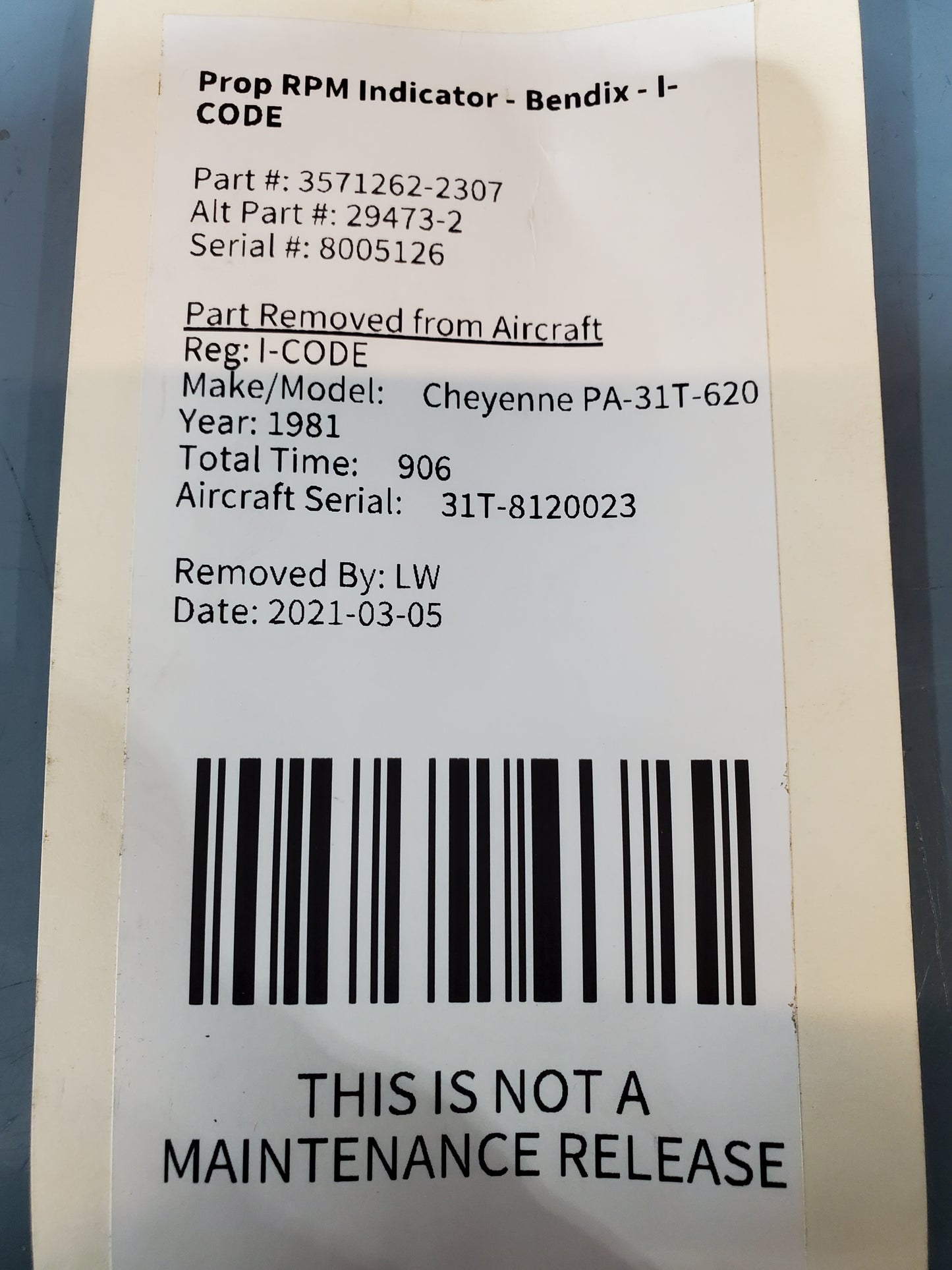 Prop RPM Indicator/Tachometer - Bendix - I-CODE