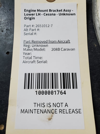 Engine Mount Bracket Assy - Lower LH - Cessna - Unknown Origin